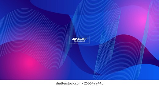 Popular blue wave abstract bright background with wavy bright lines. Bright blue gradient color on the background. Vector eps10