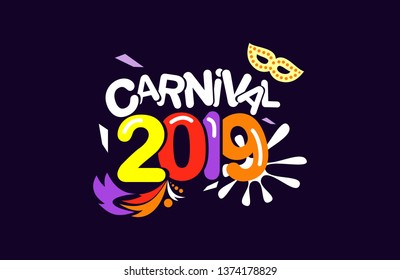 Popular Carnival Event in Brazil With Colorful Party Elements - Vector