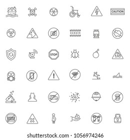 popular caution and warning thin kine icon, editable storke