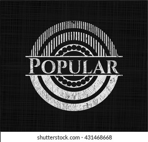 Popular chalk emblem, retro style, chalk or chalkboard texture