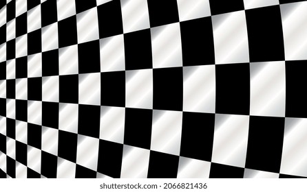 Vector de fondo abstracto del tablero de ajedrez popular. Fondo 3d de textura de corte. Antecedentes en blanco y negro de ondulación en ola de baloncesto para el campeonato deportivo y el éxito de los negocios. Vector