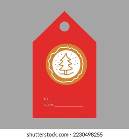 Popular chrismas tag with decoration element design