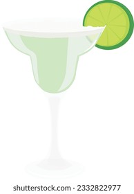 Popular coctail drink in colour and easy to use illustration style. Cold summer beverage. Great for usage in drink lists and background items in animation.