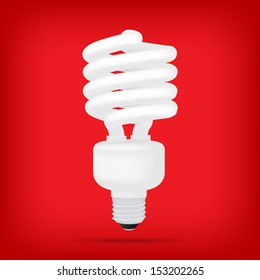 popular compact fluorescent lamps white energy saving light bulb realistic isolated vector