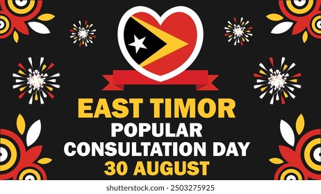 Popular Consultation Day vector banner design with geometric shapes and vibrant colors on a horizontal background.