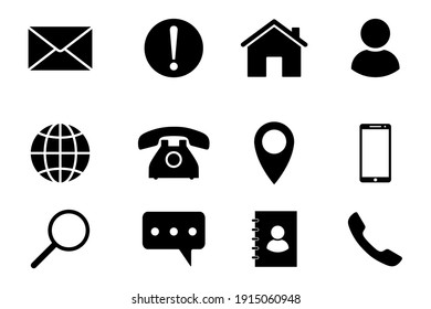popular contact icons vector set for business.