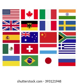 Popular countries flags vector graphics