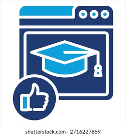 Cursos Populares Estilo de Ícone Azul Plano