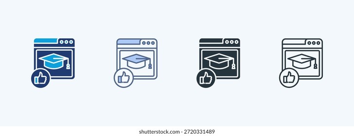 Coleção de ícones de vários estilos de cursos populares