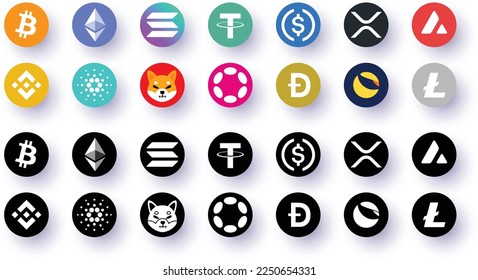 popular crypto set modern logo