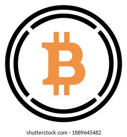 Popular cryptocurrency (altcoin)  icon vector illustration | Wrapped Bitcoin [WBTC]