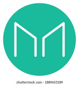 Popular cryptocurrency (altcoin)  icon vector illustration | Maker [MKR]