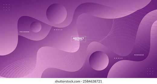 Popular dark purple wavy abstract background with shadow and wavy lines. Purple gradient color on the background. Vector Eps10