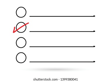 popular drawing check list and choice symbol right mark isolated