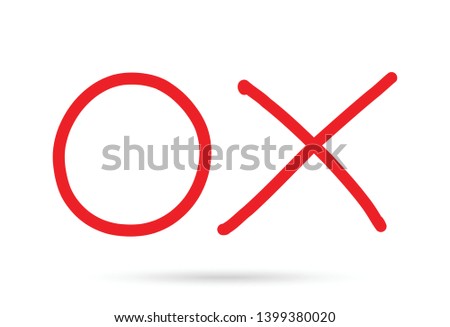 popular drawing o and x cross marks and circles tic-tac-toe game symbol isolated Foto stock © 