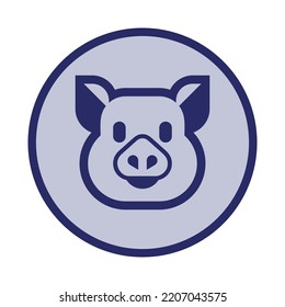 Popular editable animal icon. In round colorful vector icon.  Small or big Pig