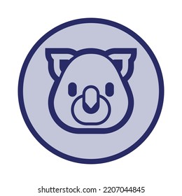 Popular editable animal icon. In round colorful vector icon.  Small or big koala