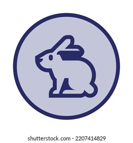 Popular editable animal icon. In round colorful vector icon.  Small or big rabbit