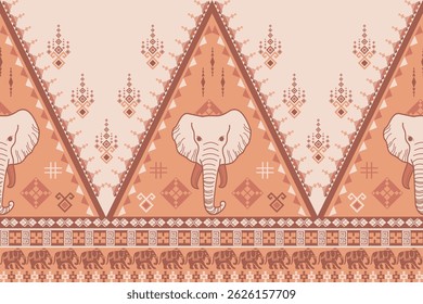 popular elephant pattern in asian style this elephant graphic is fashionable in thailand india and south east asia and this elephant and baby elephant can be for textile industry and any package