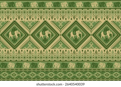 popular elephant pattern in asian style this elephant graphic is fashionable in thailand india and south east asia and this elephant and baby elephant can be for textile industry and any package 