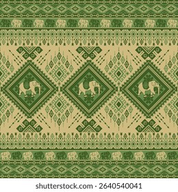 popular elephant pattern in asian style this elephant graphic is fashionable in thailand india and south east asia and this elephant and baby elephant can be for textile industry and any package 