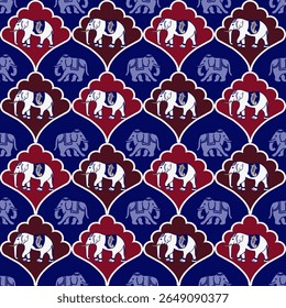 popular elephant pattern in asian style this elephant graphic is fashionable in thailand india and south east asia and this elephant and baby elephant can be for textile industry and any package