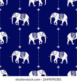 popular elephant pattern in asian style this elephant graphic is fashionable in thailand india and south east asia and this elephant and baby elephant can be for textile industry and any package