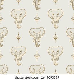 popular elephant pattern in asian style this elephant graphic is fashionable in thailand india and south east asia and this elephant and baby elephant can be for textile industry and any package