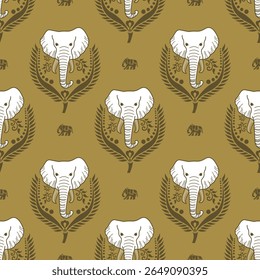 popular elephant pattern in asian style this elephant graphic is fashionable in thailand india and south east asia and this elephant and baby elephant can be for textile industry and any package