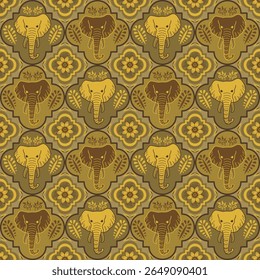 popular elephant pattern in asian style this elephant graphic is fashionable in thailand india and south east asia and this elephant and baby elephant can be for textile industry and any package