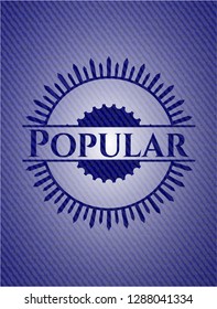 Popular emblem with denim texture