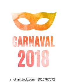 Popular Event Brazil Carnival in South America During Summe.  Background With Party Mask.  Masquerade Concept. Vector Illustration EPS10