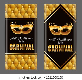 Popular Event Brazil Carnival in South America During Summe.  Background With Party Mask.  Masquerade Concept. Vector Illustration EPS10