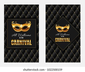 Popular Event Brazil Carnival in South America During Summe.  Background With Party Mask.  Masquerade Concept. Vector Illustration EPS10