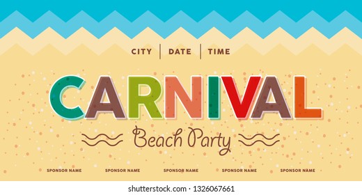 Popular Event in Brazil. Festive Mood. Carnival Title With Colorful Party Elements Saying Come to Carnival.  