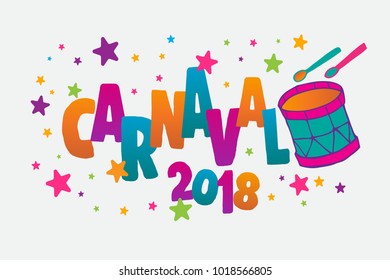 Popular Festive in Brazil. Carnival With Colorful Party Elements. Travel destination in South America