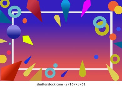 Popular Geometric Abstract Background Blue, red tones