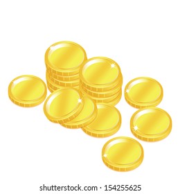 popular gold coin penny stack isolated background