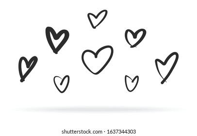 popular hand drawing heart love valentine day