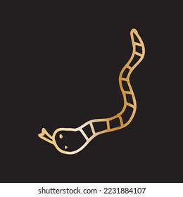 Popular handdrawn ocean animal. golden color