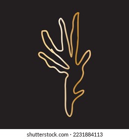 Popular handdrawn ocean animal. golden color