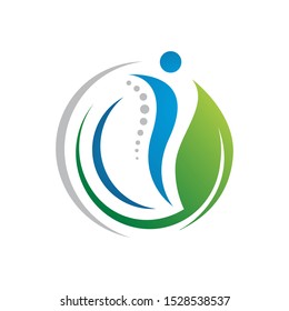 popular human health care physiotherapy chiropractic logo design vector concept