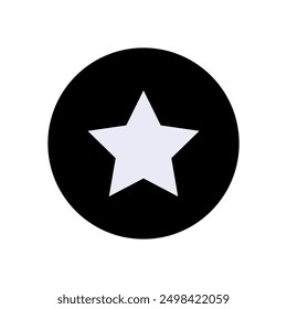 Popular Icon. Symbol White Star within Black Circle. 