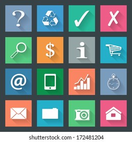 Popular icons set flat design