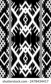 Popular Ikat Abstract Ethnic art. Seamless pattern in tribal, folk embroidery. Aztec geometric art ornament print.Design for carpet,wrapping, fabric, clothing