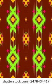 Popular Ikat Abstract Ethnic art. Seamless pattern in tribal, folk embroidery. Aztec geometric art ornament print.Design for carpet,wrapping, fabric, clothing