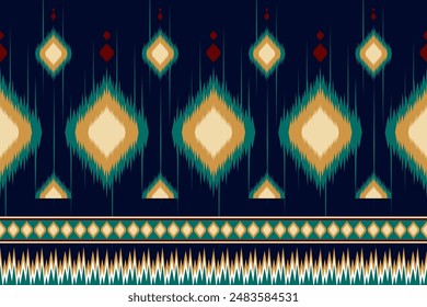 Popular Ikat Abstract Ethnic art. Seamless pattern in tribal, folk embroidery. Aztec geometric art ornament print.Design for carpet,wrapping, fabric, clothing