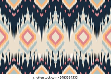 Popular Ikat Abstract Ethnic art. Seamless pattern in tribal, folk embroidery. Aztec geometric art ornament print.Design for carpet,wrapping, fabric, clothing