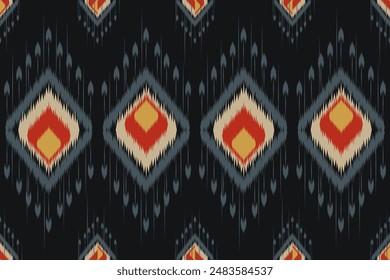 Popular Ikat Abstract Ethnic art. Seamless pattern in tribal, folk embroidery. Aztec geometric art ornament print.Design for carpet,wrapping, fabric, clothing