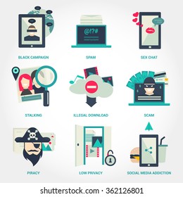 Popular internet activity flat icon